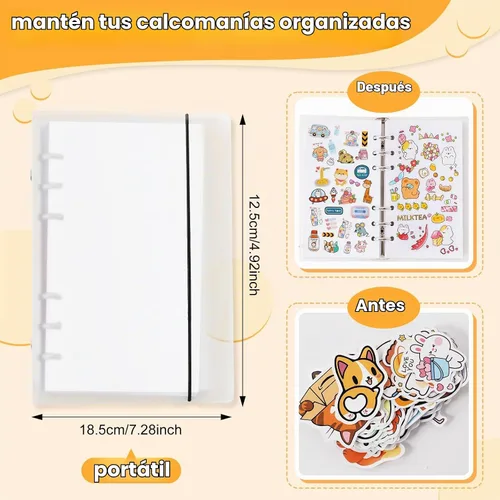 Vista 3 de Libro de calcomanías reutilizables - 100 hojas de álbum de recolección de calcomanías, A6