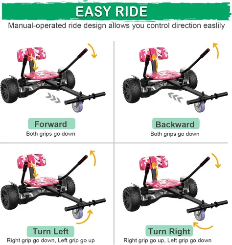 Vista 6 de CBD Accesorio de asiento para aeropatineta, accesorio de Go Kart para niños y adultos, traje ajustable de 6.5 pulgadas, 8 pulgadas/10 pulgadas