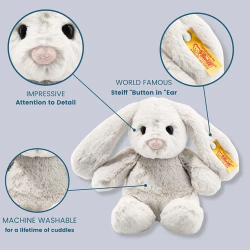 Vista 7 de Steiff Hecho a mano desde 1880 - Conejo de peluche de alta calidad, conejo Hoppie de 8 pulgadas