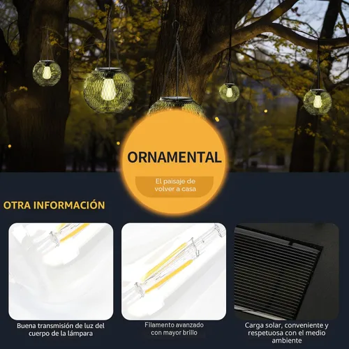 Vista 4 de Replacement Solar Light Parts-Solar Lanterns Outdoor Waterproof Two Sizes