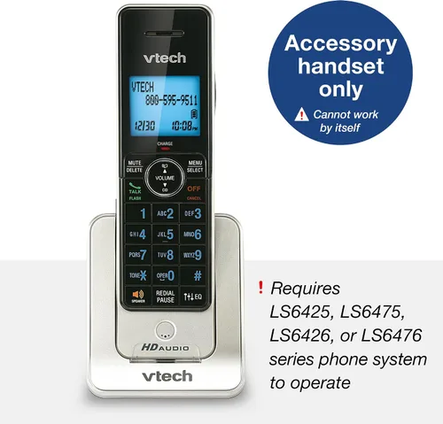 Vista 2 de VTech LS6405 - Accesorio para teléfono inalámbrico, plateado Requiere un sistema telefónico expandible de la serie VTech LS6425, LS6475, LS6426