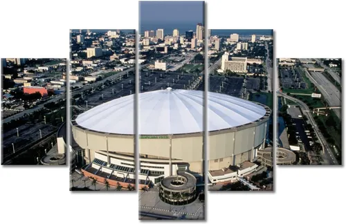 Vista 28 de Busch Stadium Baseball Home Decor St. Louis, Missouri Cityscape - Pósteres e impresiones artísticas de pared de 5 piezas de estadios de béisbol