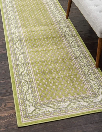 Vista 12 de Unique Loom Williamsburg Collection - Alfombra tradicional con borde central de puntos, alfombra de pasillo de 2 pies 9 pulgadas x 9 pies 10 Beige
