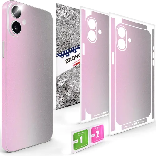 Vista 9 de 2 piezas de Skin Wrap compatibles con iPhone 16 Plus – Película protectora de vinilo delgada para lados y espalda – Ajuste elegante, aspecto premium
