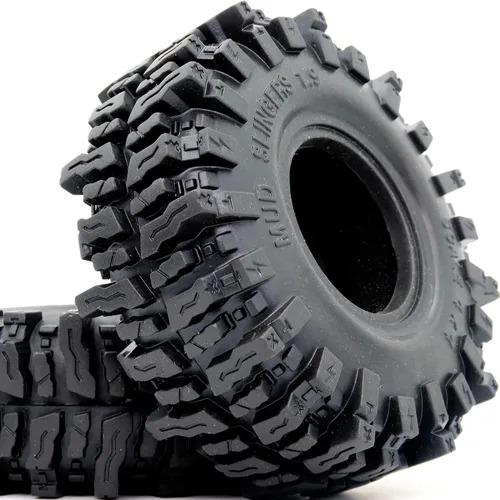 Vista 2 de HOBBYSOUL 2 unidades RC 1.9 Mud Slingers neumáticos suaves pegajosos 4.724 in de alto para 1/10 Mud Rock Crawler Traxxas TRX4 / Axial SCX10 90047