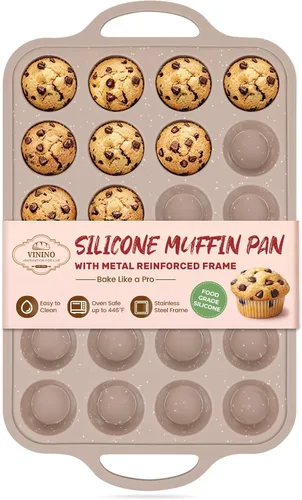 Vista 24 de Vinino Juego de moldes de silicona para muffins de 3 piezas con marco