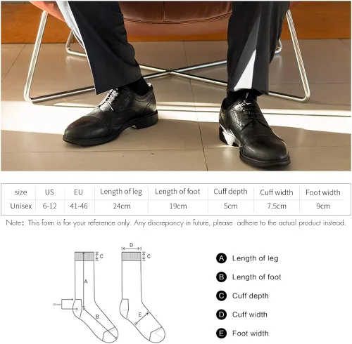 Vista 9 de Calcetines de lana merino para hombre, calcetines de lana cálida de invierno, calcetines de vestir negros, calcetines casuales