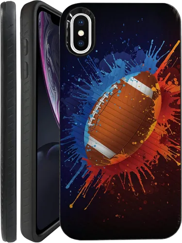 Vista 6 de CasesOnDeck Funda para Apple iPhone XR (2018) / 10 R de 6.1 pulgadas, protección contra caídas híbrida de doble capa (béisbol)