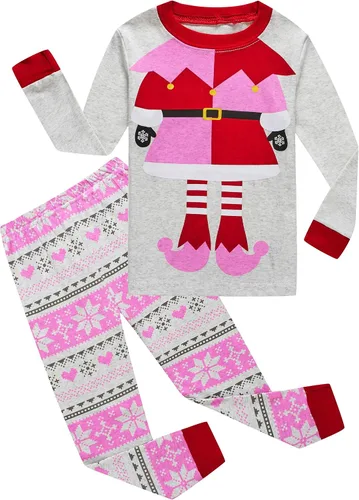 Vista 14 de Family Feeling - Conjunto de pijama de 2 piezas para niños y niñas pequeños, ropa para dormir 100 % algodón