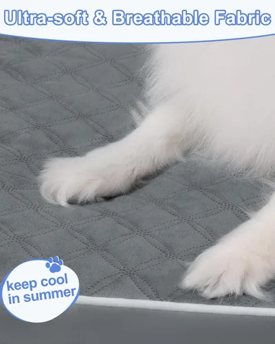 Vista 4 de KSIIA Cojín para Cama de Perro para Jaula Impermeable para Perros Pequeños con Funda Extraíble y Lavable, Espuma Tipo Caja de Huevos y Fondo