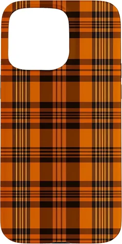 Vista 30 de iPhone 13 Pro Fall Plaid Halloween Naranja y Negro Acción de Gracias Otoño Case