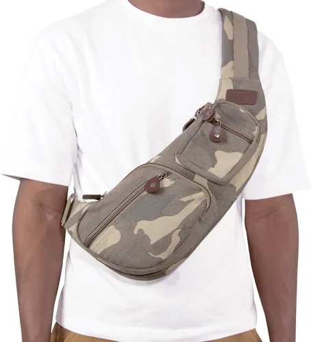 Vista 2 de Rothco Bolso bandolera de lona - Mochila cruzada pequeña - Mochilas casuales
