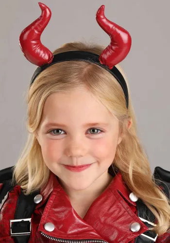 Vista 3 de Disfraz de Diablo de Cuero para Niña Pequeña Multicolor