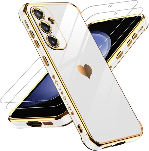 Vista 95 de LeYi Funda para Motorola-G 2025: Love Heart Plating Luxury, Negro