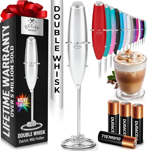 Vista 43 de Zulay Kitchen Potente varita espumadora de leche con 2 baterías Duracell – Mezclador de bebidas portátil ultrarrápido – Máquina de espuma eléctrica