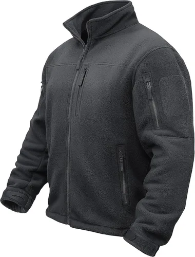 Vista 12 de TACVASEN - Chaqueta de forro polar para hombre, cremallera completa Verde militar