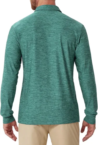 Vista 60 de NAVISKIN Camisas polo de manga larga para hombre, camisas de golf con cuello UPF 50 SPF para hombre, secado rápido, absorbe la humedad