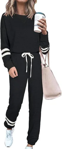 Vista 94 de Prettygarden - Conjunto de pijama de dos piezas para mujer, diseño de teñido anudado, sudadera informal de manga larga con pantalones largos, ropa