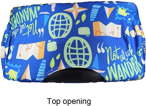 Vista 5 de Funda elástica para equipaje de viaje, funda protectora para maletas de viaje, se aplica a la funda de maleta de 19 a 32 pulgadas, azul