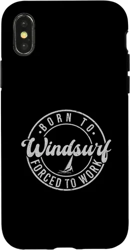 Vista 4 de iPhone 14 Born To Windsurf Forced To Work Surfing Case