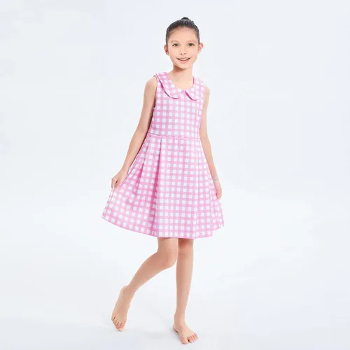 Vista 4 de Aifawile Girls Pink Cosplay Costume Dress Halloween Birthday Party Costumes With Accessories
