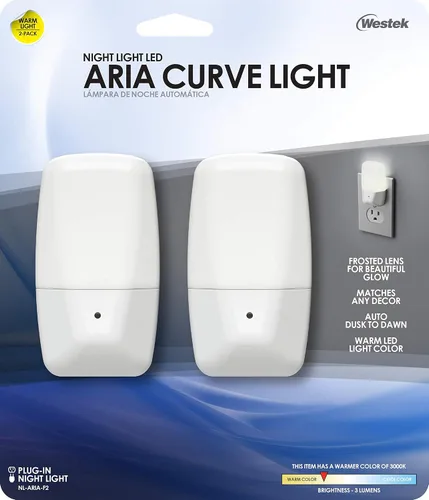 Vista 5 de Westek NL F2 Aria Nite & Specialty Lites, paquete de 2, esmerilado