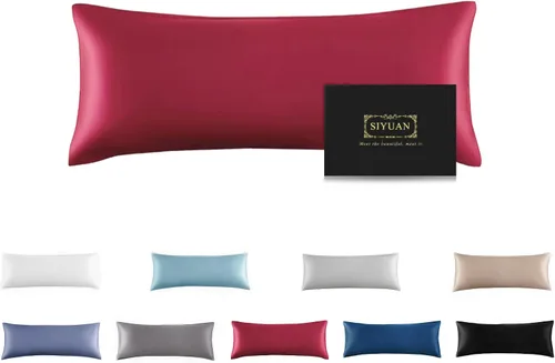 Vista 45 de Funda de almohada de seda de morera para cabello y piel - Funda de almohada de seda refrescante con cremallera oculta, de doble lado, suave