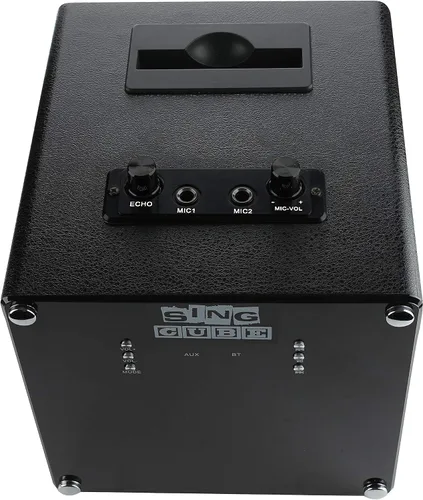 Vista 7 de Luces recargables de la máquina del karaoke del bluetooth y dos micrófonos, 5W (SINGCUBE01)