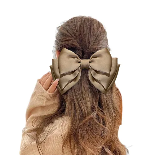 Vista 6 de Kefley Pinzas para el cabello con pasador francés para cabello grueso y fino, sandalias de lazo de grogrén para mujeres, niñas y horquillas de cinta