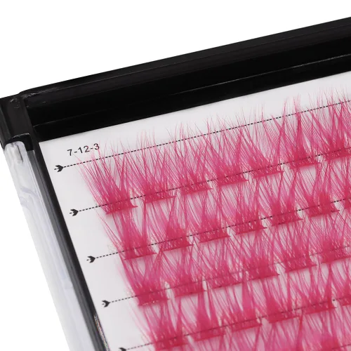 Vista 62 de Pestañas postizas de tallo ancho con varias pestañas falsas de colores D Curl de 10 a 20 mm para elegir, pestañas postizas profesionales