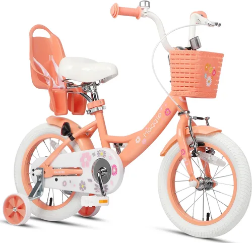 Vista 22 de Glerc Maggie Girls Bike, 12-20 Inch Kids Bike for 2-13 Years Old Children, Princess Style Kids Bicycle with Doll-Seat & Basket & Training Wheels