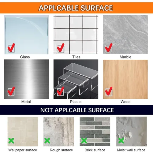 Vista 6 de Puntos Adhesivos de Doble Cara con Mango Pelable, 3 Tipos de Masilla Adhesiva Transparente Removible, Impermeable Sin Daño Pegamento Tack