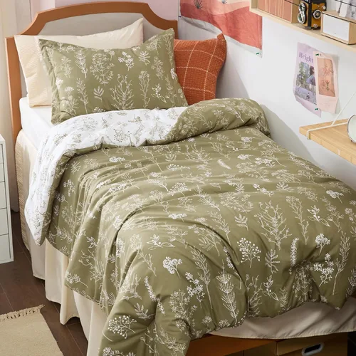 Vista 39 de Bedsure - Juego de edredón floral lindo, juego de ropa de cama tamaño King 04 - Gris claro