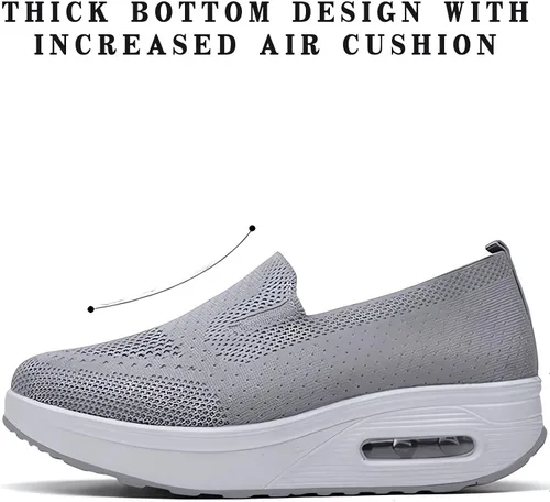 Vista 5 de Zapatos deportivos ortopédicos para mujer 2023 con amortiguación de aire, zapatos ortopédicos elásticos para diabéticos casuales para caminar