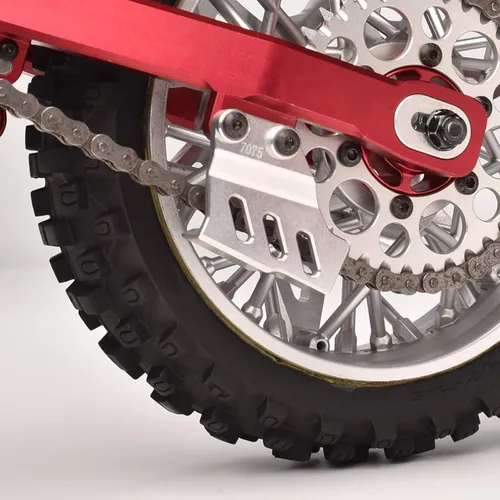 Vista 2 de Aluminio 7075 Placa de protección de cadena para LOSI 1/4 Promoto-MX motocicleta FXR (rojo)