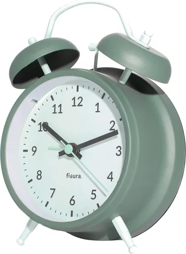 Vista 5 de Fisura – Reloj despertador analógico, sin tictac con luz LED, rosa y azul