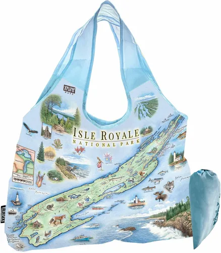 Vista 18 de Xplorer Maps Bolsa con asas – Bolsa de compras reutilizable para comestibles, plegable y lavable de nailon, resistente y compacta