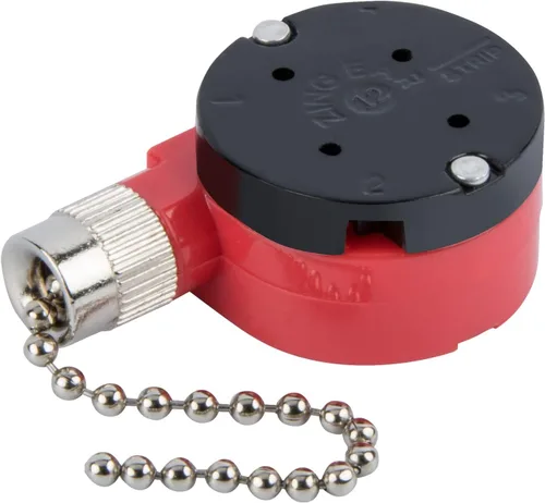 Vista 7 de Zing Ear ZE-208s Interruptor de cadena de tracción, interruptor de control de 3 velocidades compatible con ventiladores de techo, lámparas y luces