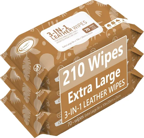 Vista 10 de Air Jungles Toallitas Limpiadoras de Cuero 3 en 1, 70 Unidades, Tamaño Extra Grande de 8" x 10", Toallitas que Limpian Acondicionan y Protegen