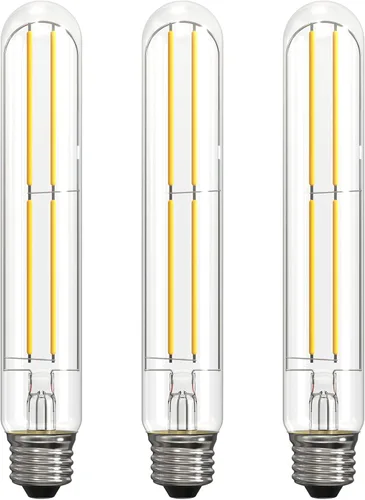 Vista 11 de Bombillas LED T10 de 2200 K blanco cálido, bombillas Edison tubulares de color ámbar de 4 W, base media E26, equivalente a 40 vatios, tubo