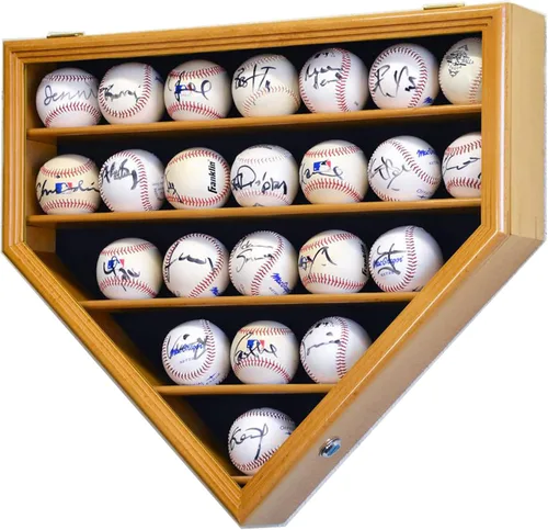 Vista 8 de 23 Balón de béisbol vitrina gabinete - Home Plate Shaped (negro)