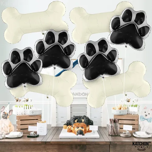 Vista 5 de KatchOn, Globos grandes para perros de 29 pulgadas, paquete de 8, globos de perro para fiesta de cumpleaños, globos con estampado de patas