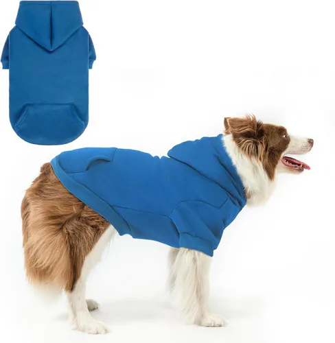 Vista 11 de SCENEREAL Sudaderas con capucha de seguridad para perros de tamaño pequeño, mediano y grande, ropa de felpa cepillada con gorro, abrigo de algodón