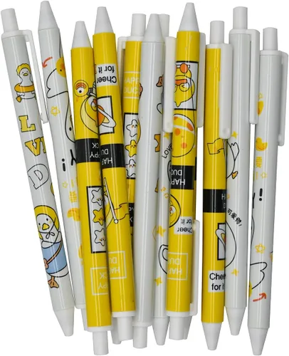 Vista 6 de 12 bolígrafos de gel retráctiles con diseño de animales de dibujos animados, bonitos bolígrafos de gel retráctiles Kawaii, tinta negra
