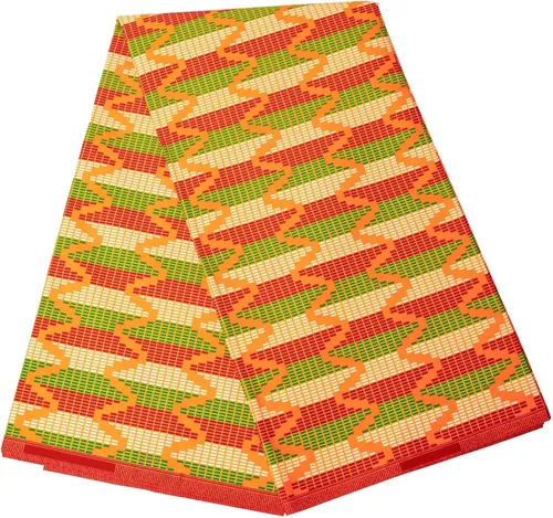 Vista 16 de BintaRealWax Tela africana de 6 yardas de tela tribal con estampado de cera vintage Ankara para coser vestido de fiesta