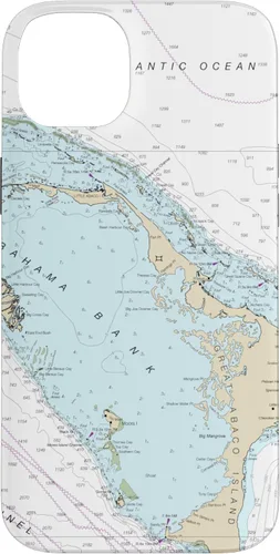 Vista 15 de iPhone 16 Nautical Chart - Abaco Islands, Bahamas, Caribbean Case