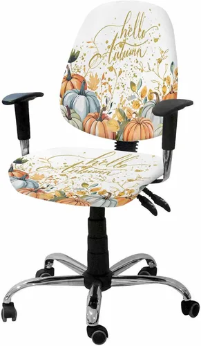 Vista 7 de Fundas coloridas para sillas de oficina con diseño de arco iris, 2 piezas, suave, decorativo, protector para silla de escritorio, protector