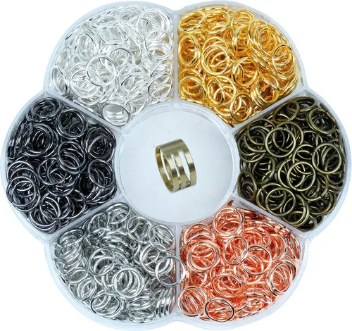 Vista 7 de YAKA 12000 piezas de 0.118 in, caja de 6 colores, anillo de salto abierto, llavero de joyería para accesorios de fabricación de joyas, 1 herramienta