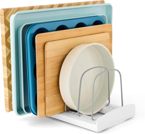 Vista 9 de YouCopia StoreMore Organizador ajustable para tapas de ollas, estándar, blanco