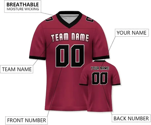 Vista 2 de Custom Plain Football Jersey Men Women Youth Kid StitchedPrinted Personalized Team Name Number Fan Apparel S-7XL